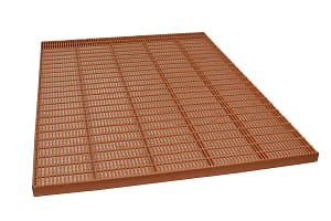 nursery flooring panel made from 100% Poly-Vinyl coated metal